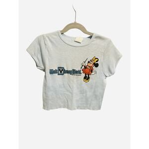 Disney World Minnie Mouse Shirt CUT OFF Graphic Tee Size Small Vintage 1978 Blue